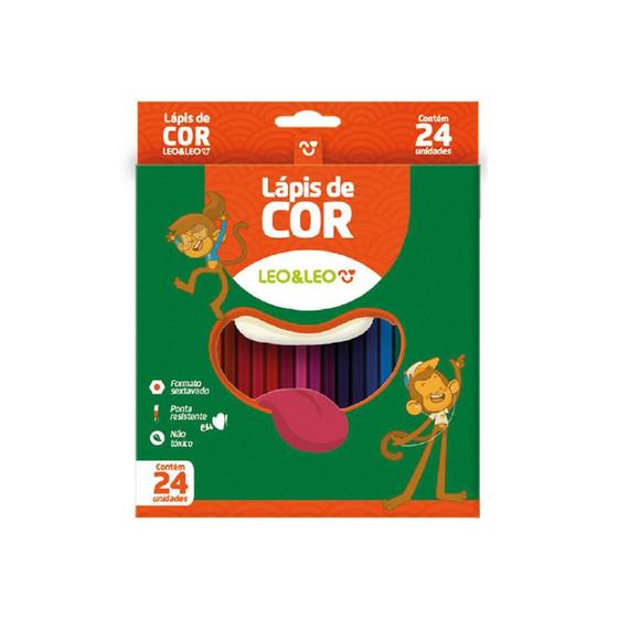 Imagem de Lápis De Cor 24 Cores Formato Sextavado Leo E Leo
