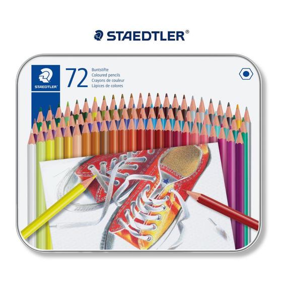 Imagem de Lapis De Cor 72 Cores STAEDTLER Estojo Metal Lata Sextavado