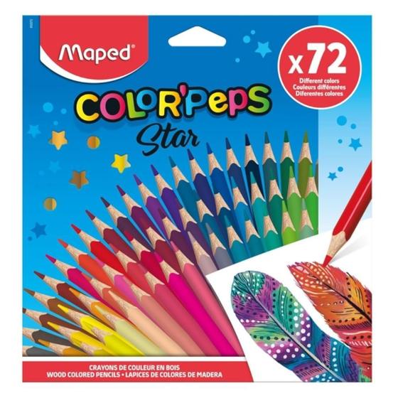 Imagem de Lápis De Cor 72 Cores Triangular Maped Color Peps Star