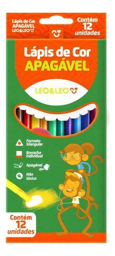 Imagem de Lapis De Cor Apagavel 12 Cores Leo E Leo Borracha Individual