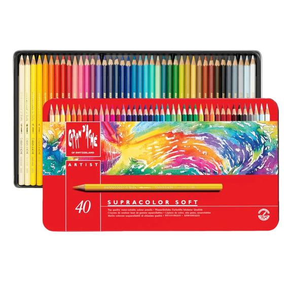 Lápis de Cor Aquarelável Caran D'Ache Supracolor 40 Cores