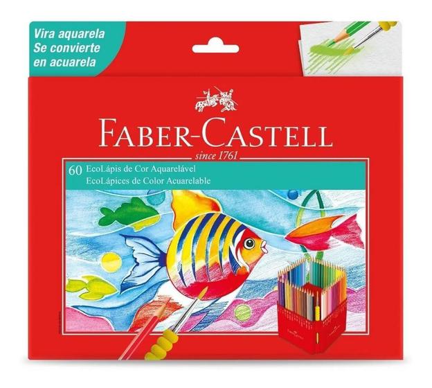 Imagem de Lapis de cor (aquarelavel) Ecolapis 60 Cores Faber-Castell