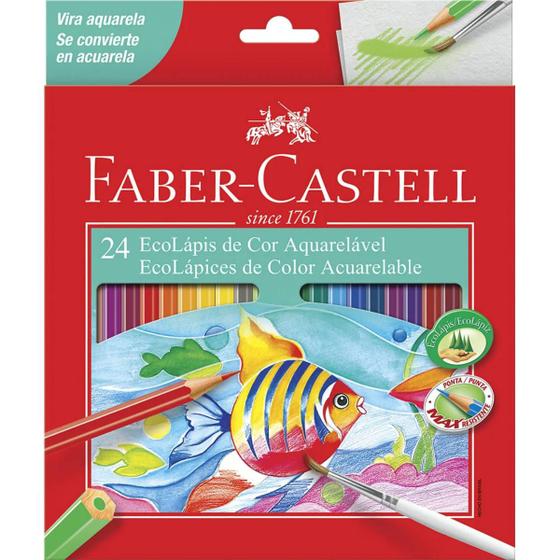 Imagem de Lápis de cor Aquarelável EcoLápis Faber Castell com 24 cores