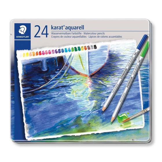 Imagem de Lápis De Cor Aquarelável Staedtler Karat 24 Cores 125 M24