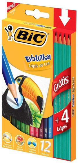 Imagem de Lápis de Cor BIC Evolution, 12 cores + 4 Lápis de Escrever, 902545, 1 unidade