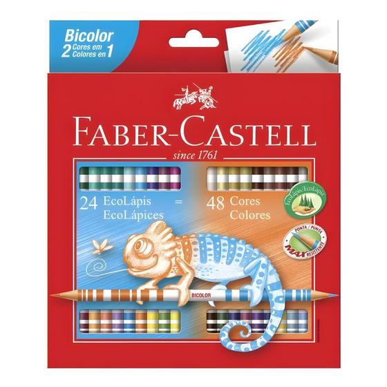 Imagem de Lápis de Cor Bicolor 24 Lápis com 48 Cores Faber Castell