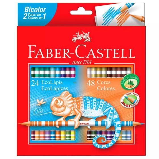 Imagem de Lápis de Cor Bicolor 24 Lápis com 48 Cores Faber Castell