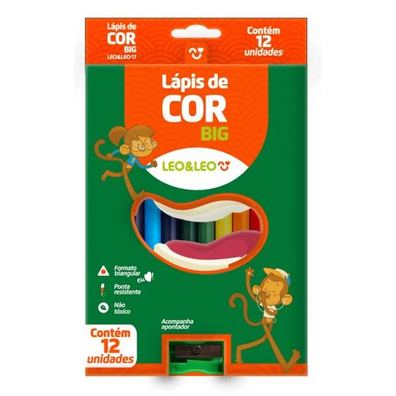 Imagem de Lápis de Cor Big 12 Cores + Apontador - LeoLeo