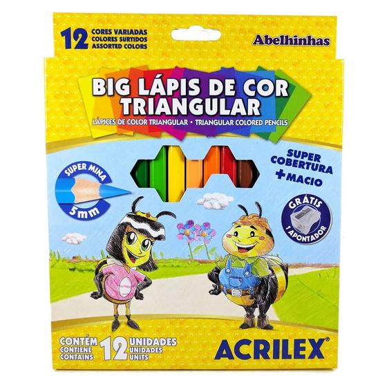 Imagem de Lápis De Cor Big Triângular Acrilex 12 Cores 09697