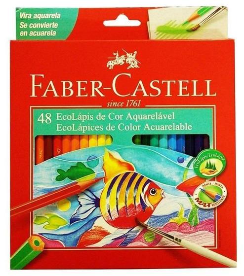 Imagem de Lápis De Cor C/ 48 Aquarelável Faber Castell - Tendtudo