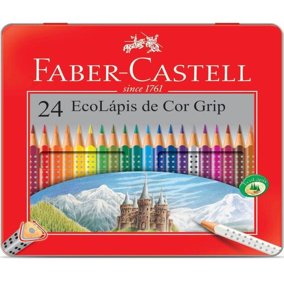 Imagem de Lapis de cor c/maleta grip 24cores faber castell - FABER-CASTELL