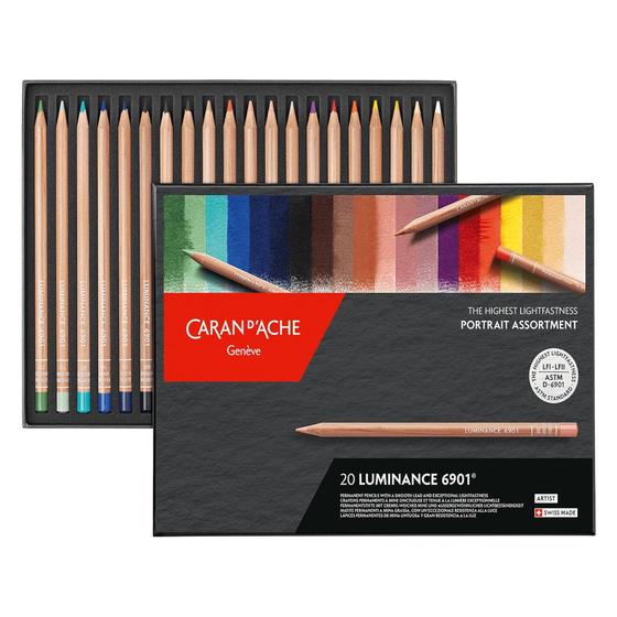Imagem de Lápis de Cor Caran D'Ache Luminance Portrait com 20 Cores