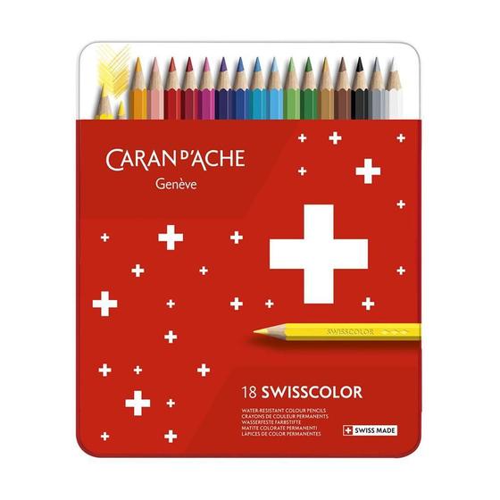 Imagem de Lápis De Cor Caran D'Ache Swisscolor Permanente 18 Cores