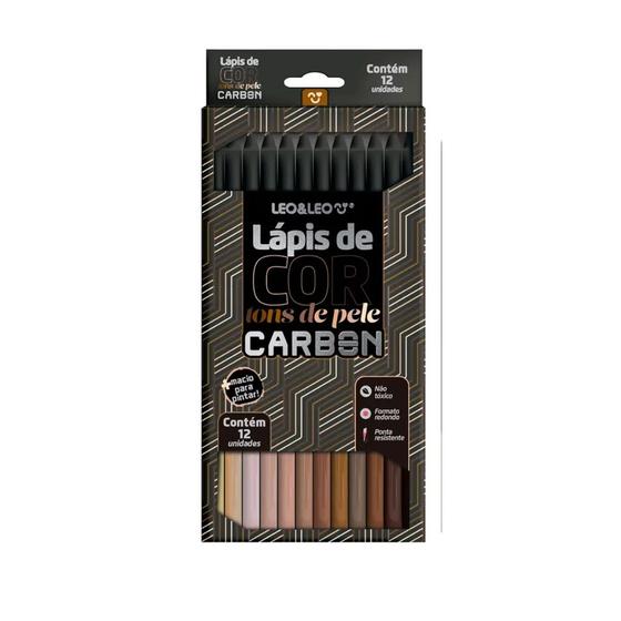 Imagem de Lapis De Cor CarbonLine 12 Cores Tons De Pele Redondo