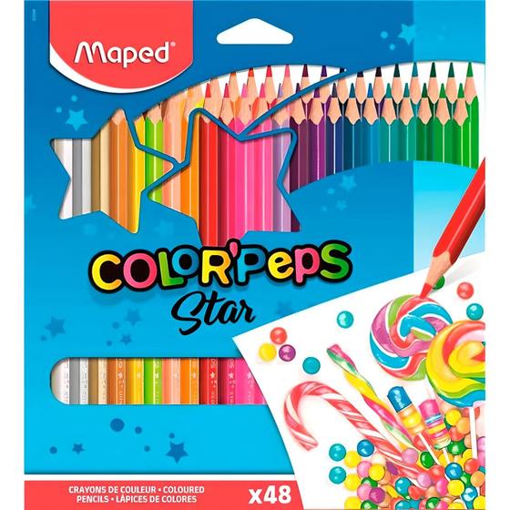 Imagem de Lápis de cor color peps star maped - caixa com 48 cores