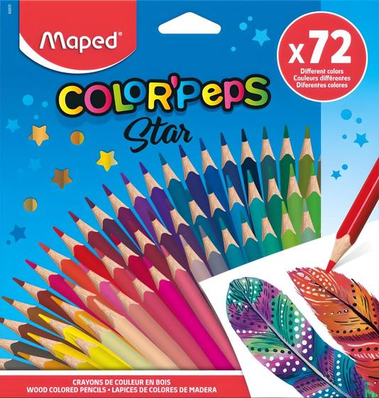 Imagem de Lápis de cor color peps star maped - caixa com 72 cores