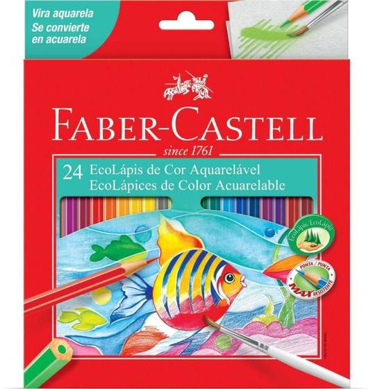 Imagem de Lápis de Cor com 24 Cores Aquarela 120224G-Faber Castell