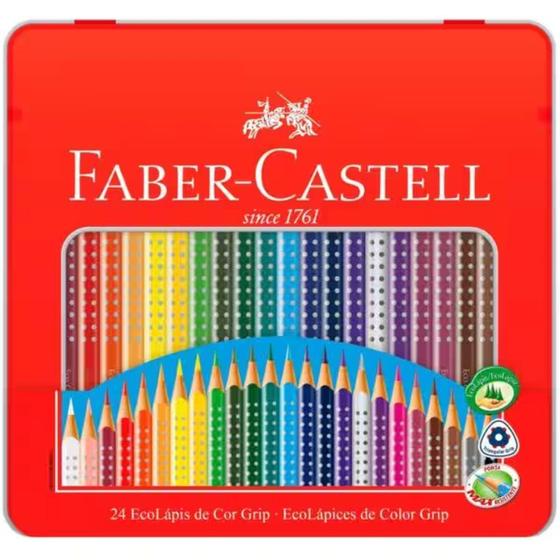 Imagem de Lapis De Cor Com 24 Cores Grip Triangular Faber Castel