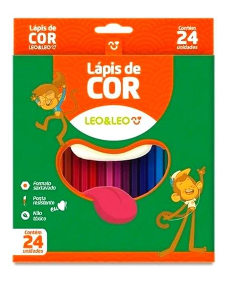 Imagem de Lápis de Cor - com 24 cores Redondo - Leo & Leo