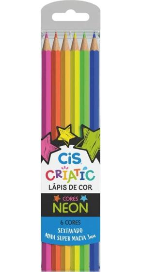 Imagem de Lápis De Cor Criatic Neon Com 6 Cores Cis