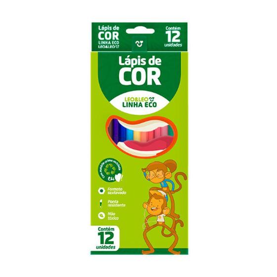 Imagem de Lápis de cor eco 12 cores  léo e léo - LEO & LEO