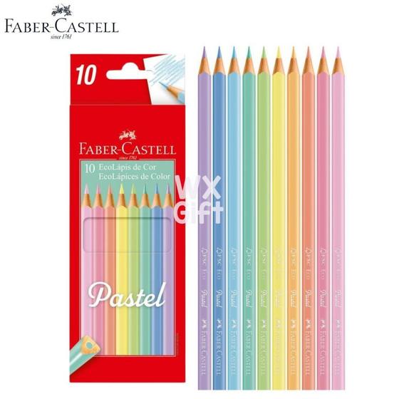 Imagem de Lápis de Cor Eco Pastel e Metallic com 10 Cores - Faber-Castell / WX Gift