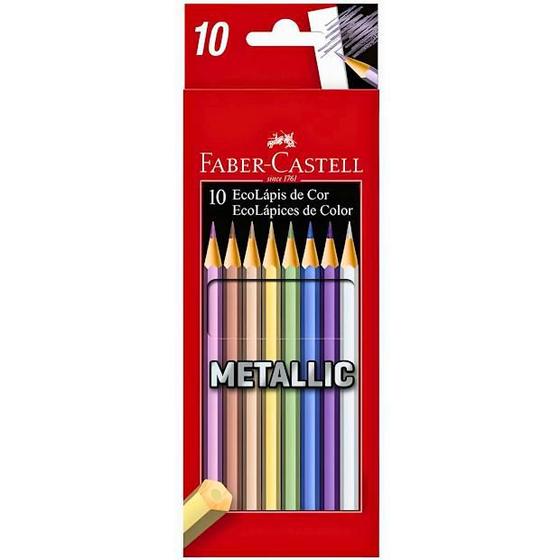 Imagem de Lapis De Cor Ecolápis 10 Cores Metallic Faber Castell