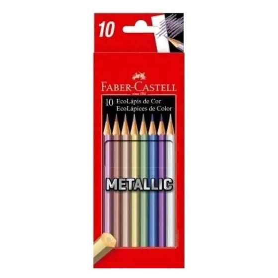 Imagem de Lápis de Cor Ecolápis 120410G 10 Cores Metallic - Faber Castell