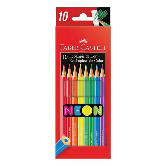 Imagem de Lápis de Cor Ecolápis 120410N 10 Cores Neon - Faber Castell