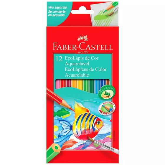 Imagem de Lápis de Cor Ecolápis Aquarelável 12 Cores Faber Castell