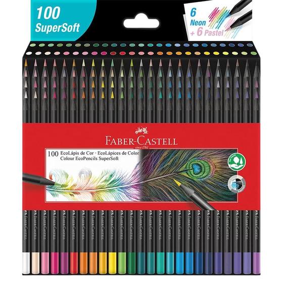 Imagem de Lápis de Cor EcoLápis SuperSoft 100 Cores Faber-Castell Limitado