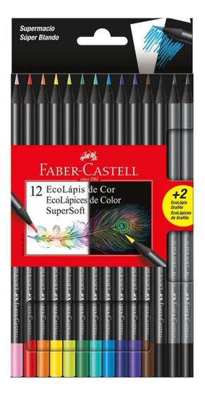 Imagem de Lápis De Cor Ecolápis Supersoft 12 Cores +2 Ecolápis Grafite