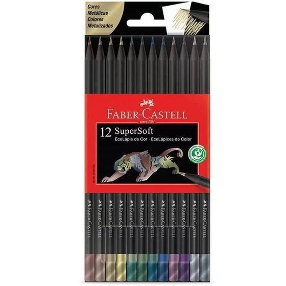 Imagem de Lápis de Cor Ecolápis Supersoft 12 Cores Metalizado FABER-CASTELL