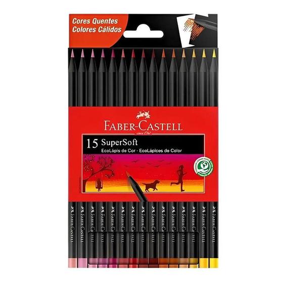 Imagem de Lápis de Cor Ecolápis Supersoft 120715SOFTCQ 15 Cores Quentes - Faber Castell