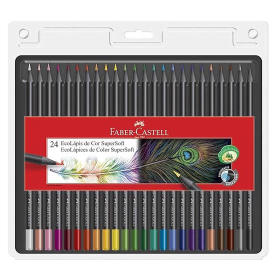 Lápis de Cor Ecolápis Supersoft 120724 24 Cores - Faber Castell Menor preço em Lápis de Cor Ecolápis Supersoft 120724 24 Cores - Faber Castell