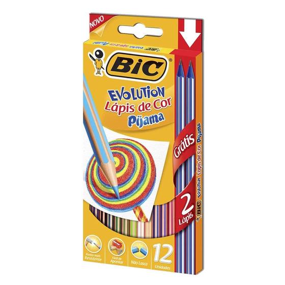 Imagem de Lápis De Cor Evolution Pijama 14 Unidades 12 Cores Bic