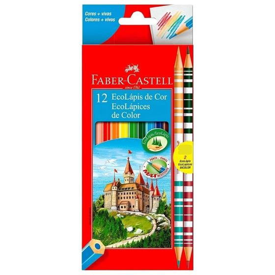 Imagem de Lápis de Cor Faber Castell 12 Cores + 2 Bicolor