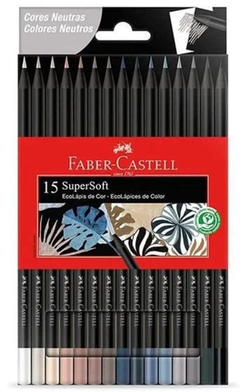 Imagem de Lápis de Cor Faber Castell 15 Cores Neutras Super Soft 120715 Softnc