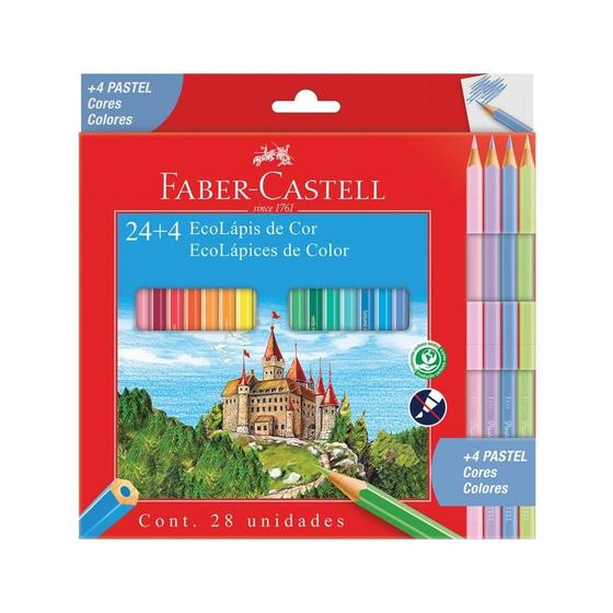 Imagem de Lápis de Cor Faber Castell 24 Cores +4 Pastel