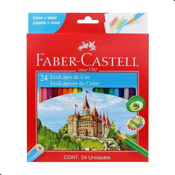 Imagem de Lápis De Cor Faber-Castell 24 Cores Ecolápis Sextavado