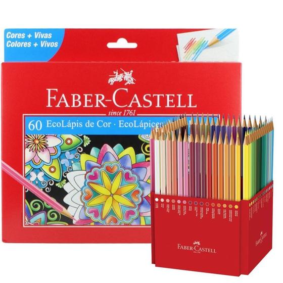 Imagem de Lapis De Cor FABER CASTELL 60 Cores Com Estojo Ecolapis