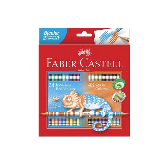 Imagem de Lápis de Cor Faber Castell Bicolor 24 Lápis 48 Cores