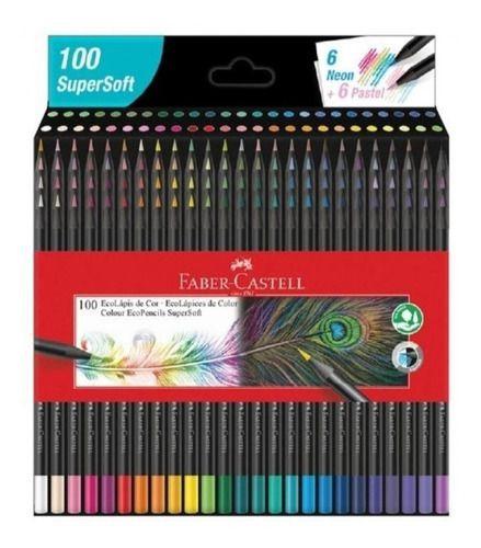 Imagem de Lápis De Cor Faber Castell Super Soft 100cores Madeira Preta