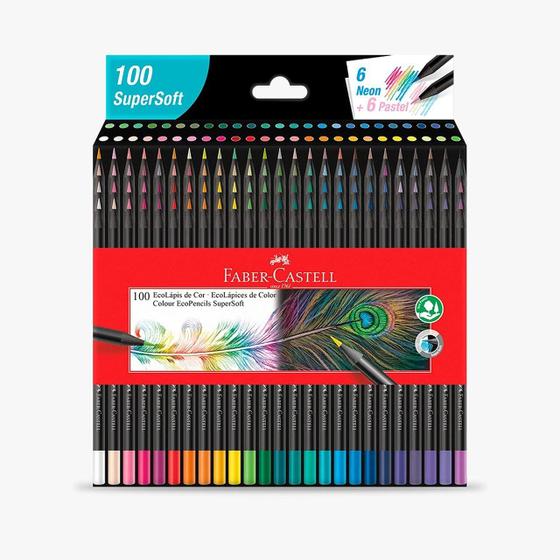 Imagem de Lápis de cor Faber Castell super soft com 100 cores