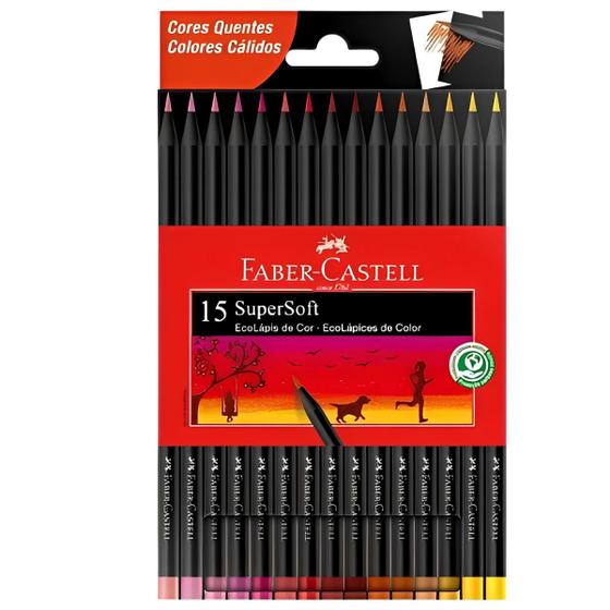 Imagem de Lápis de Cor Faber Castell Supersoft 15 Cores Quentes 