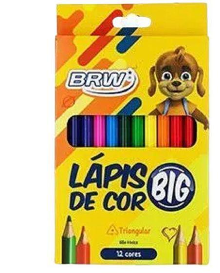 Imagem de Lápis De Cor Feito Em Resina Plástica Triangular C/12 cores - brw