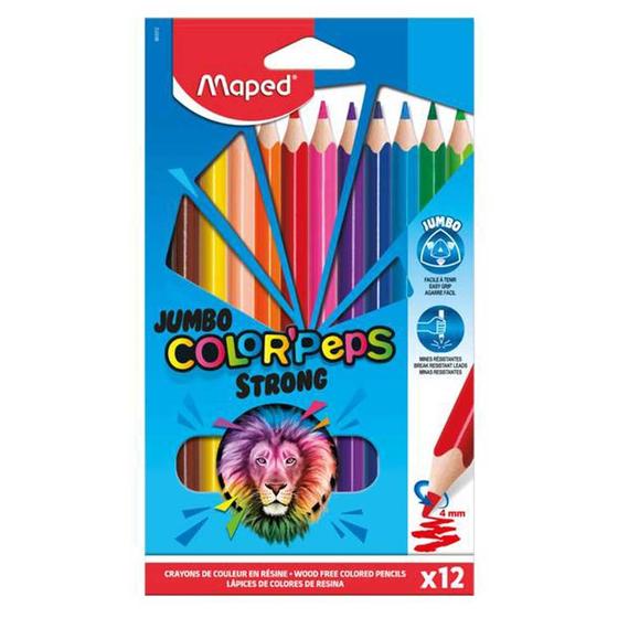 Imagem de Lápis De Cor Jumbo Color'Peps Strong c/ 12 Cores Maped