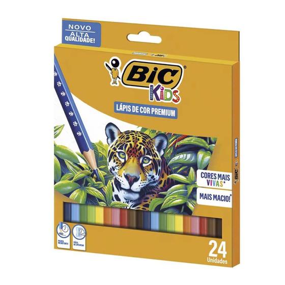 Imagem de Lápis de Cor Kids Premium Com 24 Cores Bic