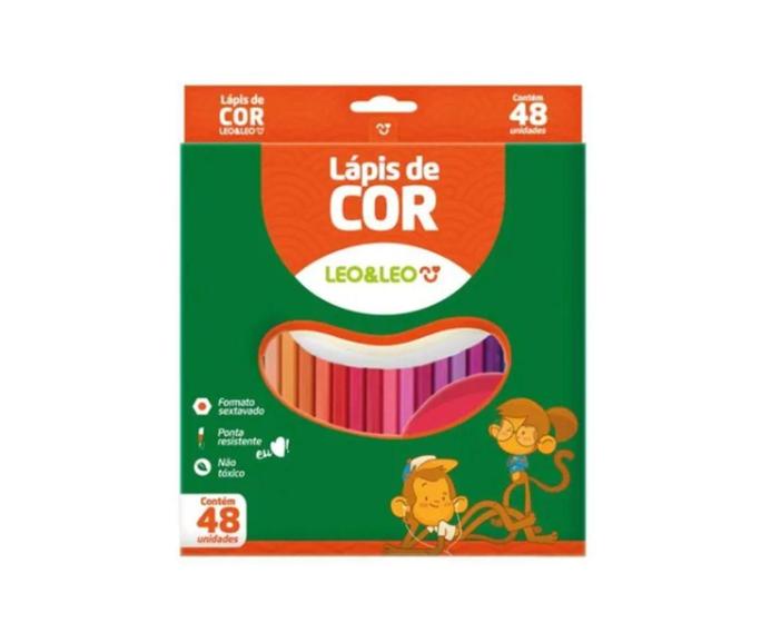 Imagem de Lapis De Cor Leo&leo 48 Cores Formato Sextavado