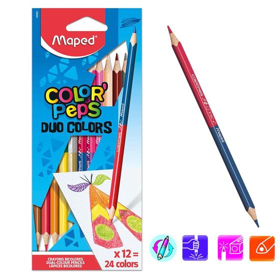 Imagem de Lápis de Cor Maped Color Peps Duo Colors com 12 Cores